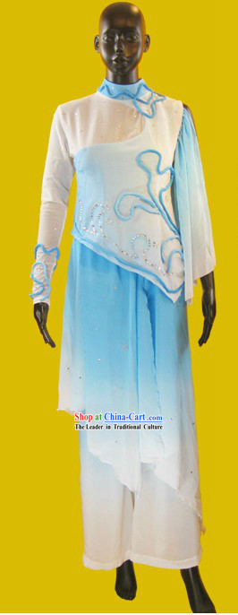 Chinese Blue and White Classical Dance Costumes for Women