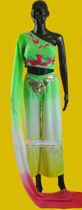 Chinese Long Sleeve Color Transition Dance Costumes for Women
