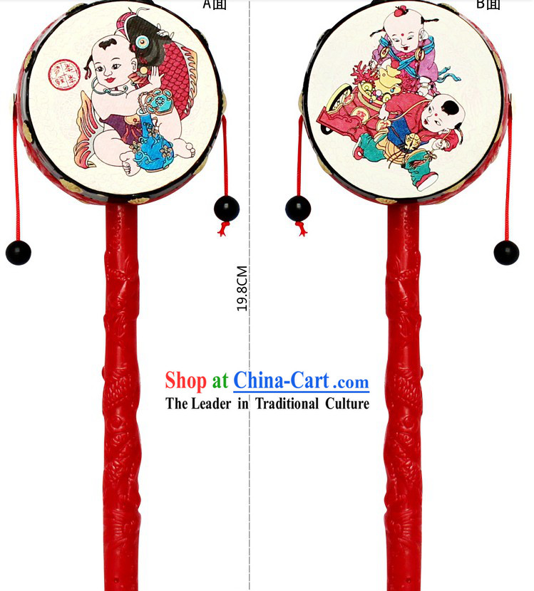 Traditional Chinese Rattle Drum Swivel Drum
