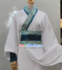 Ancient Chinese Style White Swordsman Costumes for Men