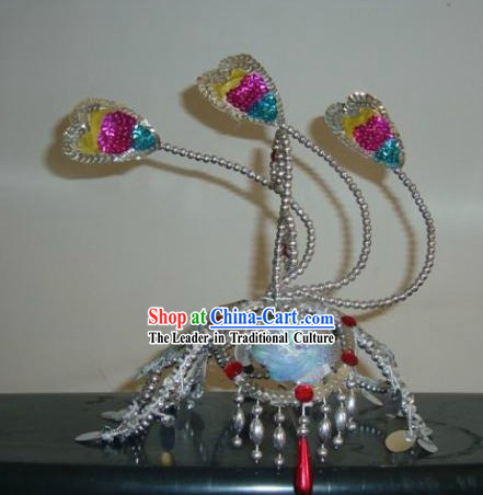Chinese Stage Performance Peacock Group Dance Hat