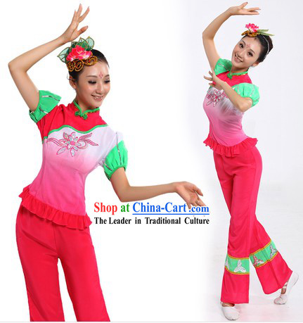 Chinese New Year Dance Costume and Headpiece for Women
