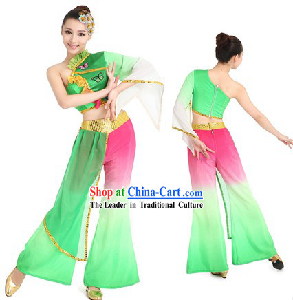 Green Butterfly Dancing Costume and Hair Accessories for Women