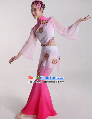 Chinese Classical Dance Costumes and Headpiece for Ladies