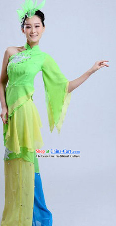 Chinese Classical Dancing Costumes and Headpiece for Women