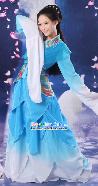 Blue Long Sleeve Dance Costumes of Empresses in the Palace Zhen Huan Zhuan TV Drama