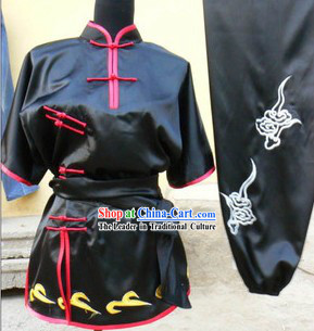 Traditional Chinese Black Silk Tai Chi Uniforms