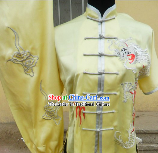 Traditional Chinese Short Sleeve Kung Fu Stage Performance Uniforms
