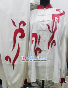 Traditional Chinese Long Sleeves White Kung Fu Uniforms