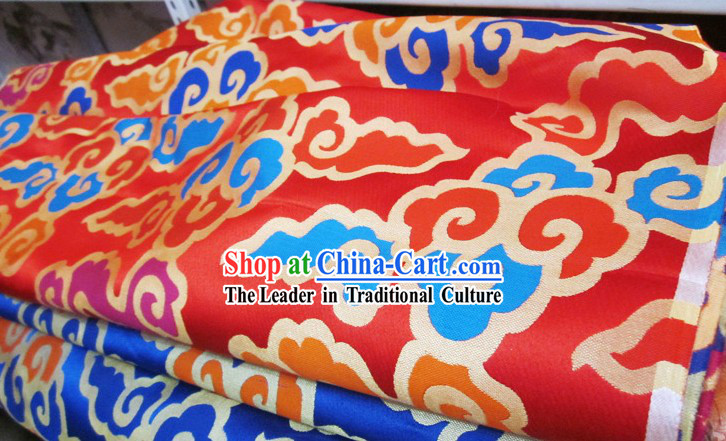 Red Traditional Chinese Auspicious Cloud Tibetan Clothing Fabric