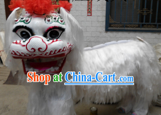 White Northern Lion Dance Costumes Complete Sets for Two People