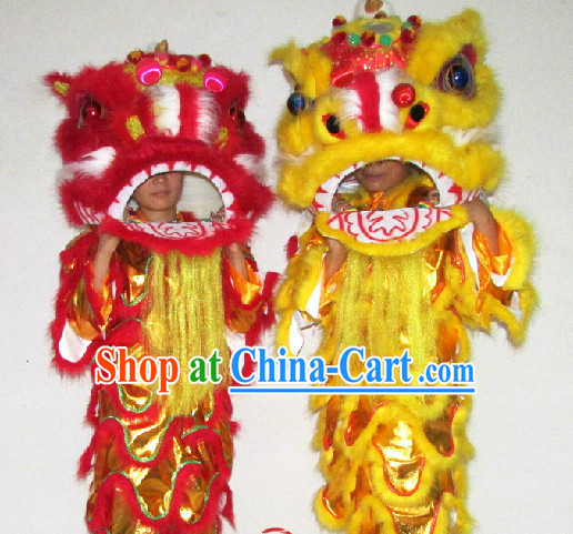 One Person Chinese Southern Lion Dancing Costumes Complete Set