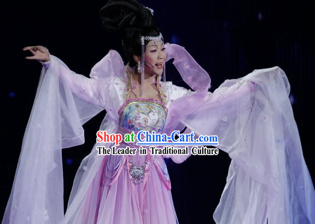Traditional Chinese Rabbit Year Chang Er Goddess in the Moon Costumes Complete Set