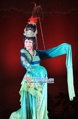 Traditional Chinese Diao Chan Four Beauties Costumes and Headwear Complete Set