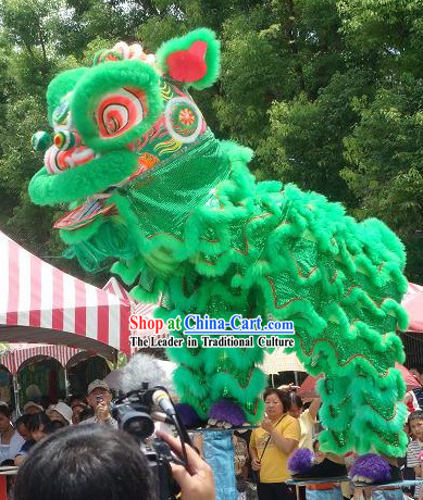 Friendly Green Hok San Lion Dance Costumes Complete Set