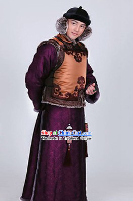 Qing Dynasty Royal Prince Robe and Clothes Complete Set for Men