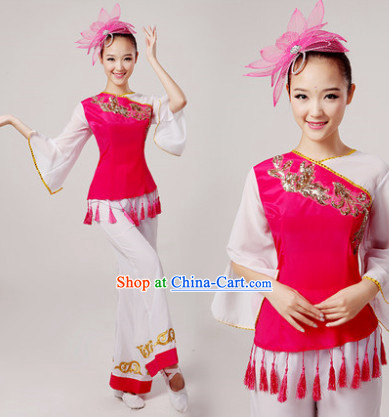 Chinese Drum Dance Costume and Hair Decorations