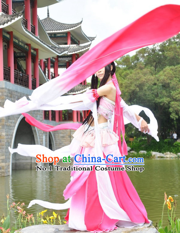 Chinese Water Sleeve Empress Dance Costumes Complete Set