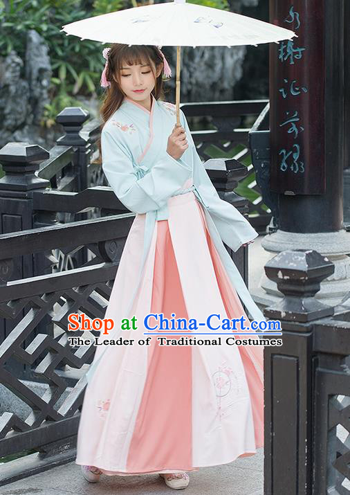 Traditional Ancient Chinese Young Women Cheongsam Dress Republic of China Tangsuit Stand Collar Blouse Dress Tang Suit Clothing for Women
