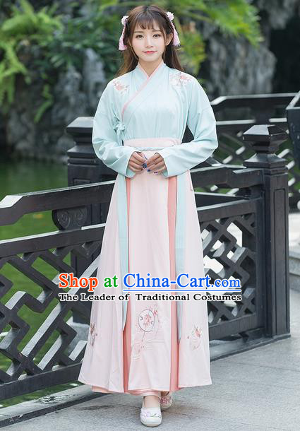 Traditional Ancient Chinese Young Women Cheongsam Dress Republic of China Tangsuit Stand Collar Blouse Dress Tang Suit Clothing for Women