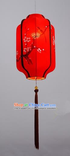 Traditional Chinese Red Palace Lantern Handmade Painting Flowers Birds Ceiling Lanterns Ancient Lamp