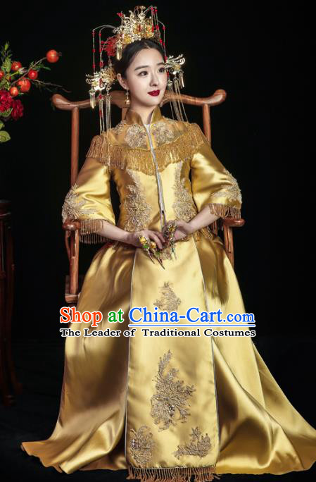 Chinese Traditional Bride Toast Clothing Embroidered Xiuhe Suits ...
