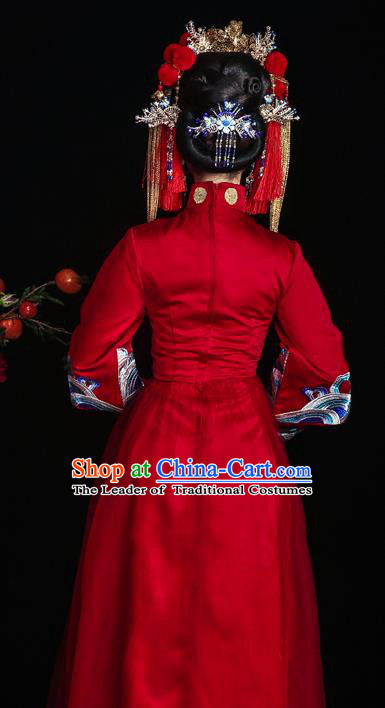 Traditional Chinese Wedding Costumes Traditional Xiuhe Suits Ancient Chinese bridal Full Dress