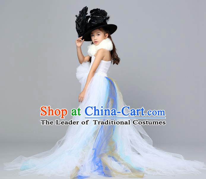 Top Grade Stage Performance Catwalks Costumes Children Halloween Cosplay Princess Full Dress Chorus Modern Fancywork Clothing