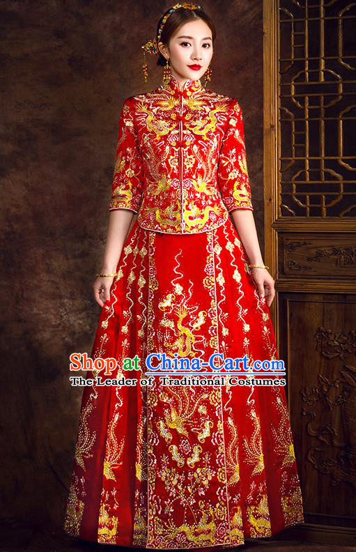 Supreme Chinese Wedding Dragon and Phoenix Wedding Dresses for Brides ...