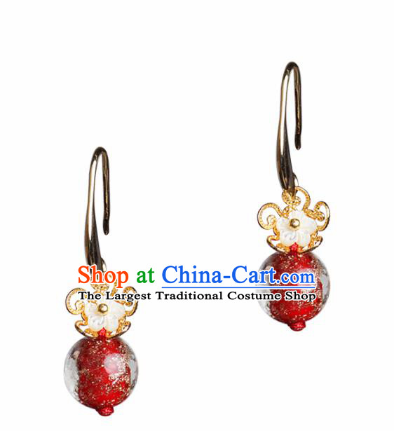 Chinese Traditional Ear Jewelry Accessories National Hanfu Classical Colored Glaze Earrings for Women