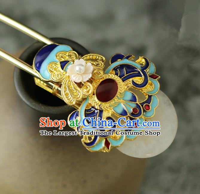 Handmade Chinese Traditional Cloisonne Peony Hairpins Traditional Classical Hanfu Hair Accessories for Women