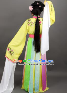 Chinese Traditional Peking Opera Diva Princess Yellow Dress Ancient Palace Lady Costume for Women