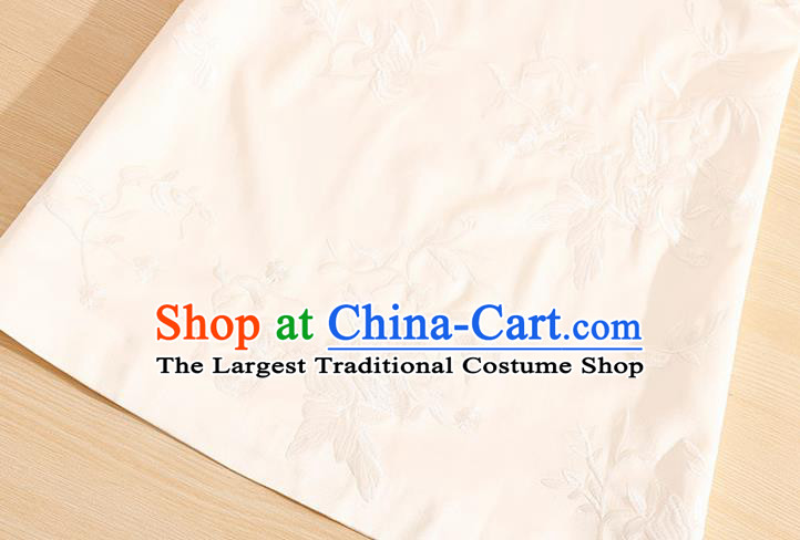 Traditional Chinese National Embroidered White Qipao Dress Tang Suit Cheongsam Costume for Women