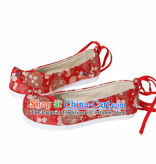 Chinese National Wedding Hanfu Shoes Traditional Princess Red Shoes Embroidered Shoes for Women