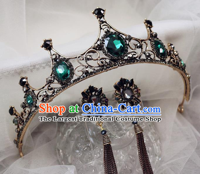 Handmade Baroque Princess Black Royal Crown Children Hair Accessories for Kids