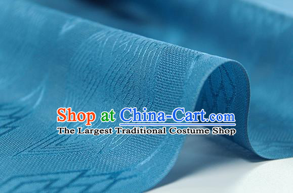 Traditional Chinese Classical Rhombus Pattern Blue Silk Fabric Ancient Hanfu Dress Silk Cloth