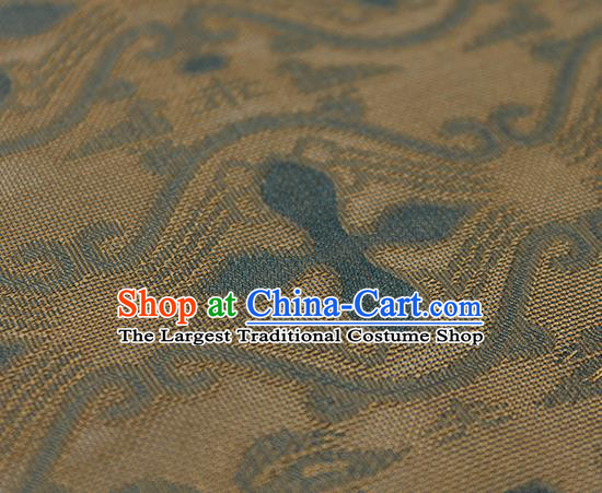Traditional Chinese Classical Pattern Brown Silk Fabric Ancient Hanfu Dress Silk Cloth