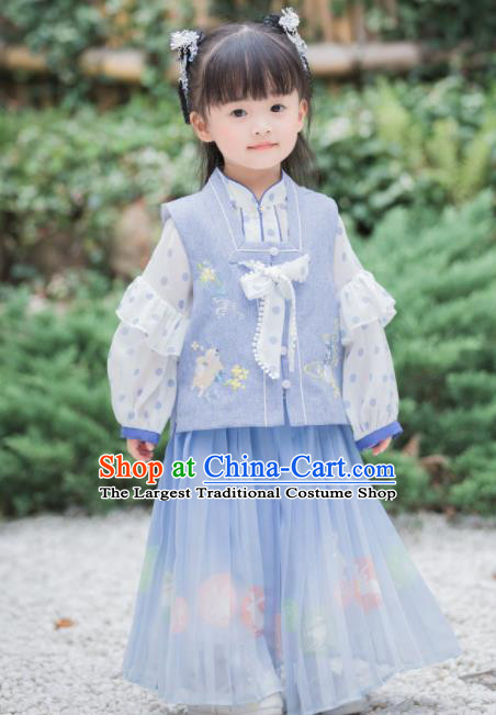 Blue Cheongsam Costume Traditional