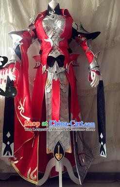 Chinese Traditional Cosplay Female General Costumes Ancient Swordswoman ...