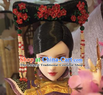 Chinese Ancient Court Lady Headwear Traditional Qing Dynasty Palace Manchu Hair Accessories for Women