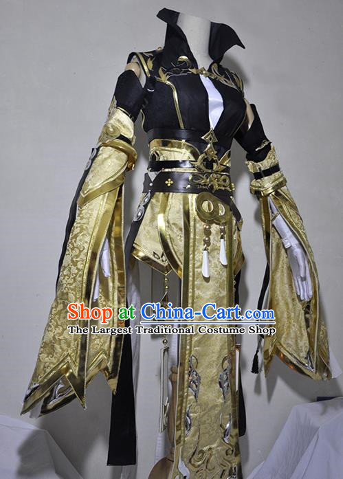 Chinese Traditional Cosplay Knight Costume Ancient Queen Swordsman ...