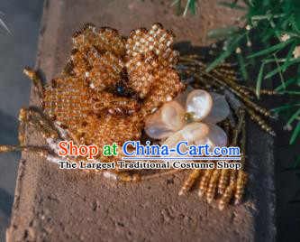 Chinese Ancient Princess Hair Accessories Beads Tassel Hair Claw Traditional Hanfu Hairpins for Women