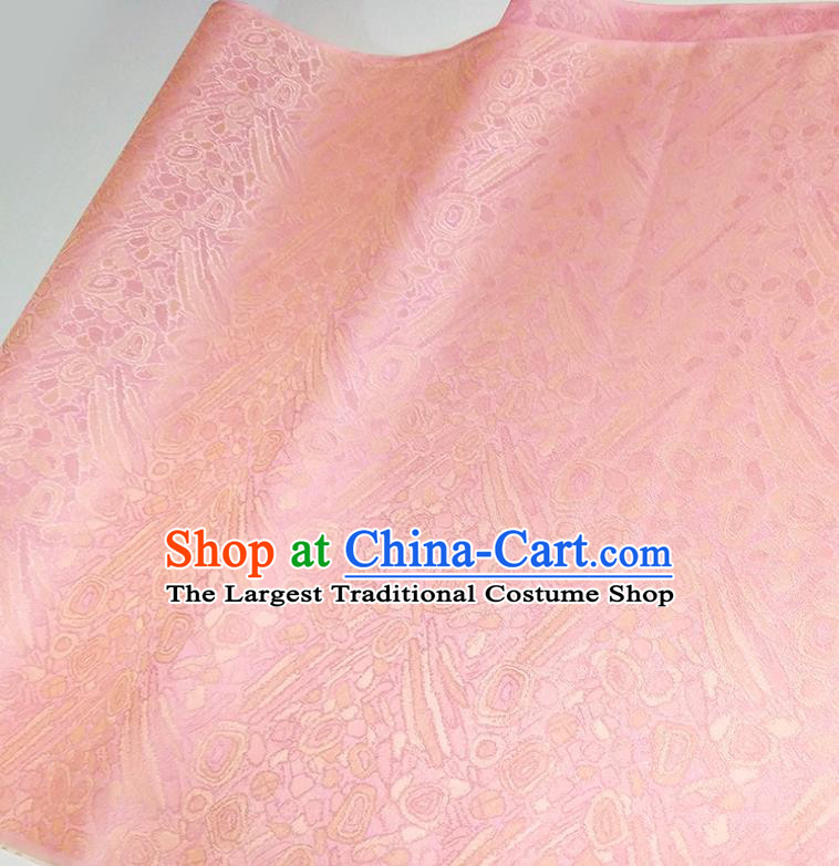 Asian Chinese Traditional Pattern Design Pink Brocade Silk Fabric China Hanfu Satin Material