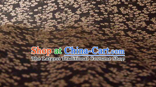 Chinese Traditional Pentas Pattern Design Brown Silk Fabric Asian China Hanfu Mulberry Silk Material