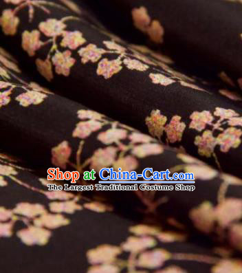 Chinese Traditional Pentas Pattern Design Brown Silk Fabric Asian China Hanfu Mulberry Silk Material
