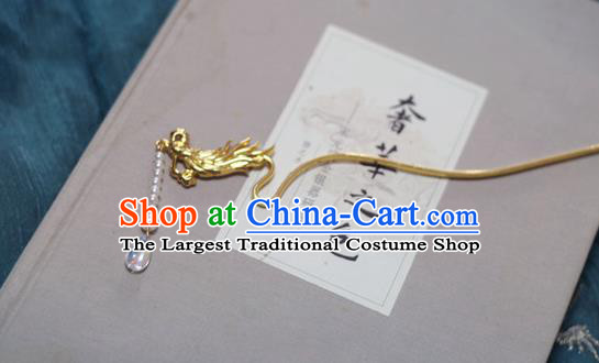 Chinese Ancient Empress Hairpins Hair Accessories Handmade Ming Dynasty Golden Phoenix Hair Stick