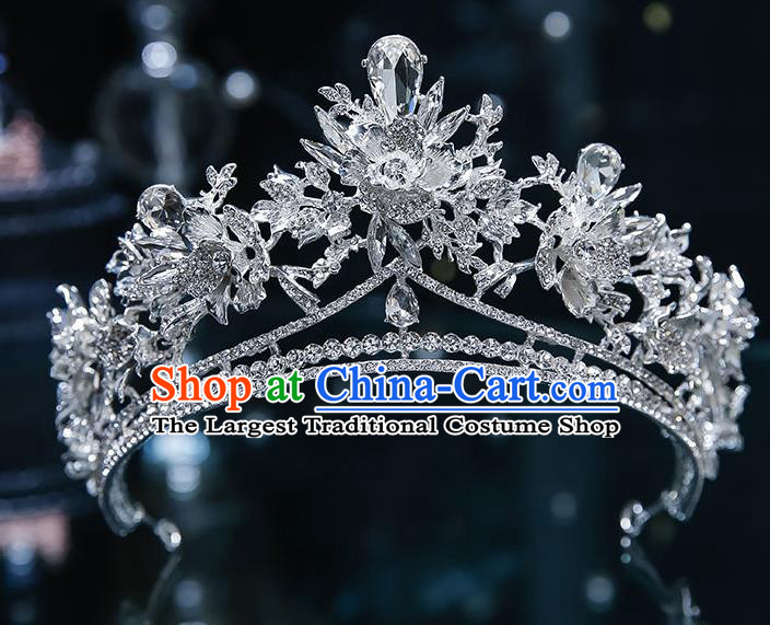 Handmade Baroque Bride Zircon Royal Crown Classical Jewelry Accessories European Princess Wedding Hair Accessories