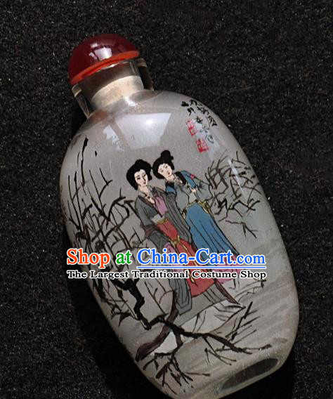 Chinese Handmade Snuff Bottle Traditional Inside Painting Bamboo Beauty Snuff Bottles Artware