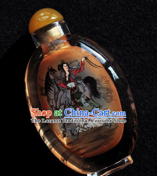 Chinese Handmade Snuff Bottle Traditional Inside Painting Beauty Horse Snuff Bottles Artware