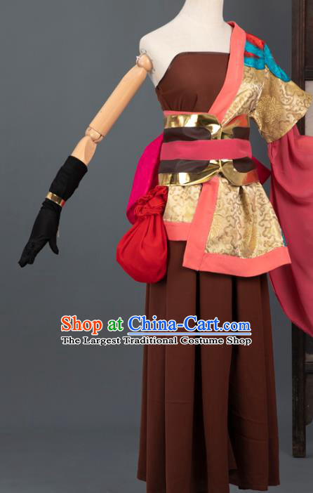 Chinese Cosplay Civilian Female Costumes Ancient Ming Dynasty Swordswoman Hanfu Apparels